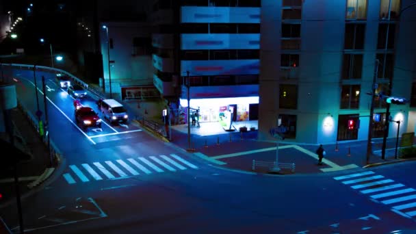 山手通りで渋滞の夜のタイムラプス 目黒区大橋東京都 2023都会のネオン街です 高品質4K映像 — ストック動画