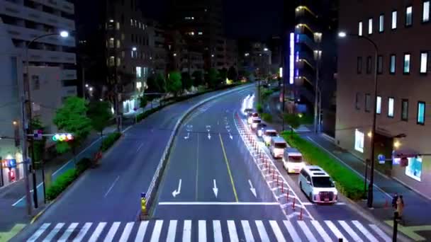 Night Timelapse Traffic Jam Yamate Avenue Meguro District Ohashi Tokyo — Vídeo de stock