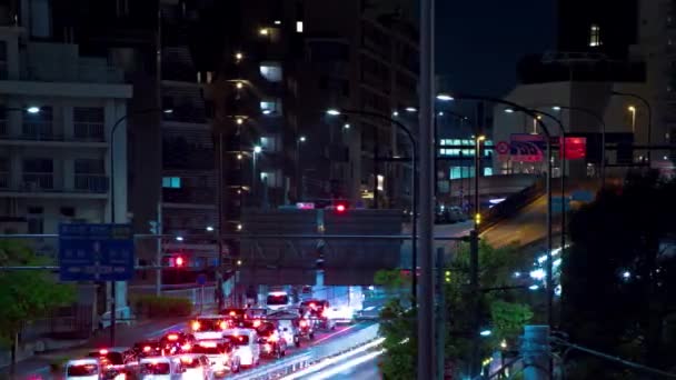 Passage Nocturne Embouteillages Sur Yamate Avenue Meguro District Ohashi Tokyo — Video
