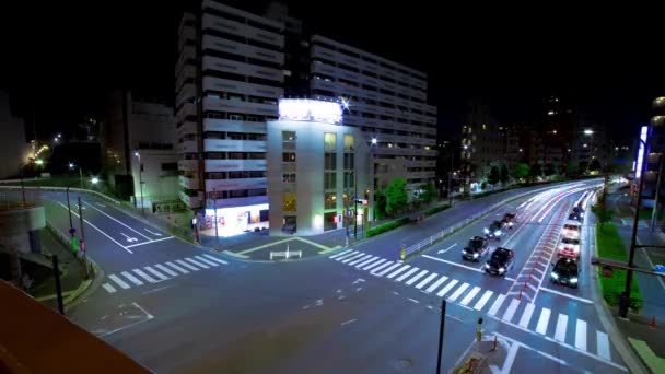 Lapso Tiempo Nocturno Atasco Avenida Yamate Meguro Distrito Ohashi Tokio — Vídeos de Stock