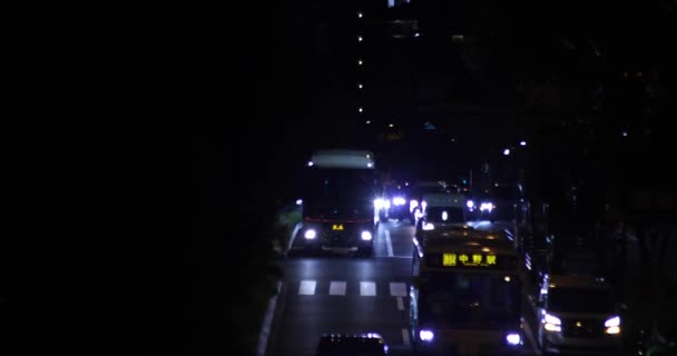 Embouteillage Nocturne Croisement Tokyo Images Haute Qualité Nakano District Higashinakano — Video