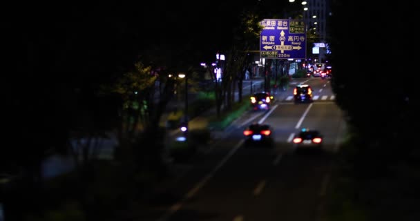 Night Traffic Jam City Crossing Tokyo High Quality Footage Nakano — Stockvideo