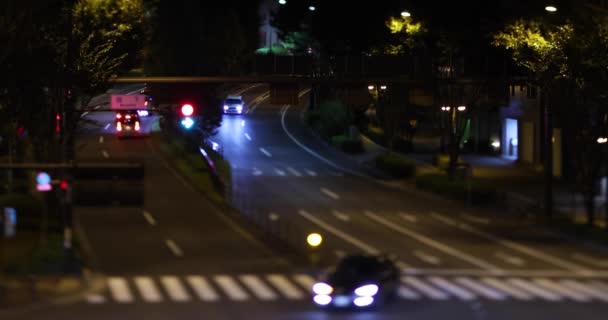Night Traffic Jam City Crossing Tokyo High Quality Footage Nakano — стоковое видео