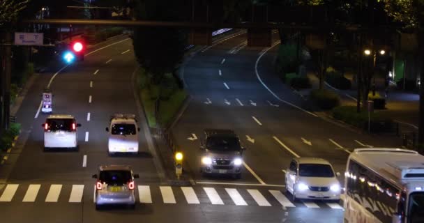 Noční Dopravní Zácpa Křižovatce Města Tokiu Kvalitní Záběry Nakano Okres — Stock video