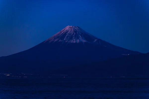 Pôr Sol Monte Fuji Perto Costa Suruga Shizuoka Foto Alta — Fotografia de Stock