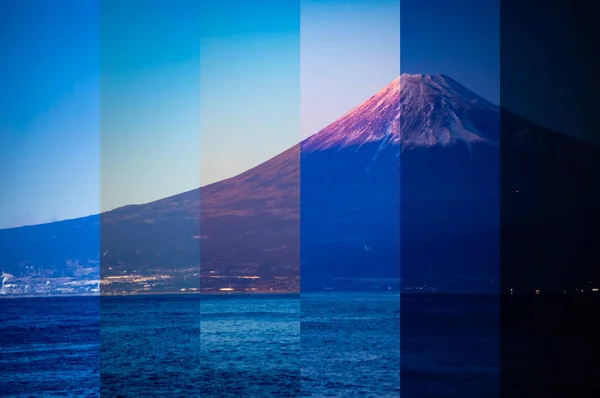 Una Fotografia Fette Del Tramonto Del Monte Fuji Vicino Alla — Foto Stock