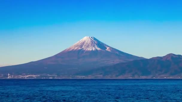 Naplemente Fuji Hegyről Suruga Partjainál Shizuoka Ban Kiváló Minőségű Felvétel — Stock videók