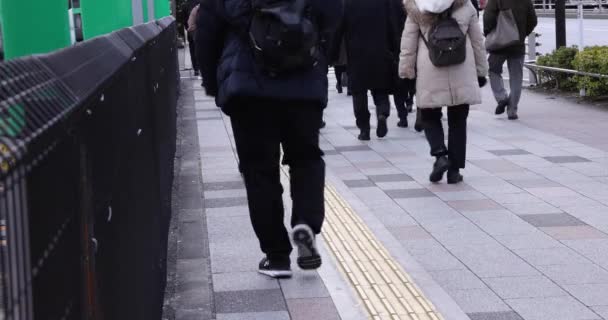 街の通りを歩く人々の群衆 高品質4K映像 中央区 東京都01月18日2023年東京都内の電気街 東京都内の中心部 — ストック動画