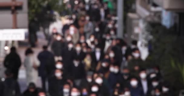 Dav Chodících Lidí Ulici Rozostřil Kvalitní Záběry Chuo Okres Tokyo — Stock video