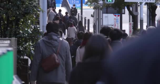 一群人在城市街道上走了很久 高质量的4K镜头 日本东京中央区02 2023这是东京的一个电器区 它是东京的市中心 — 图库视频影像