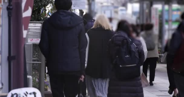 Une Foule Gens Marchant Dans Rue Ville Tiré Long Images — Video