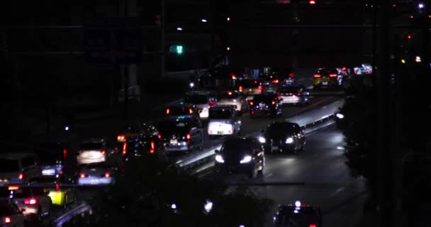亚麻特大街的夜间交通堵塞 日本东京太极区大桥 2023它是日本城市的霓虹灯街 高质量的4K镜头 — 图库视频影像