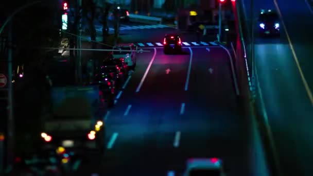 Night Timelapse Traffic Jam Yamate Avenue Tokyo High Quality Footage — Stock Video