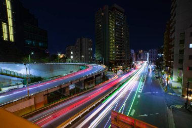 A night traffic jam at Yamate avenue in Tokyo. High quality photo. Meguro district Ohashi Tokyo Japan - 02.09.2023 It is neon street at the urban city. 