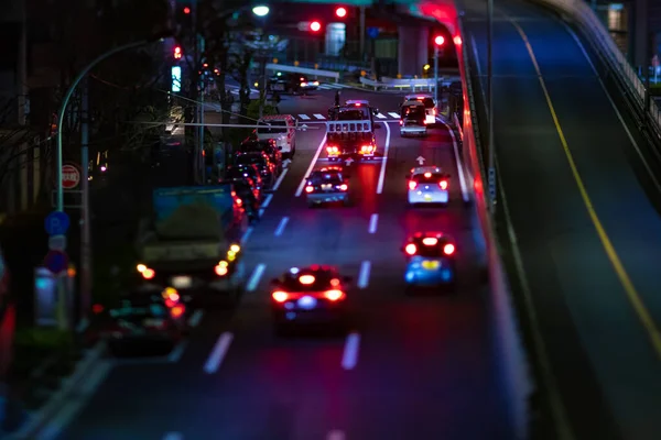 Night Traffic Jam Yamate Avenue Tokyo High Quality Photo Meguro —  Fotos de Stock