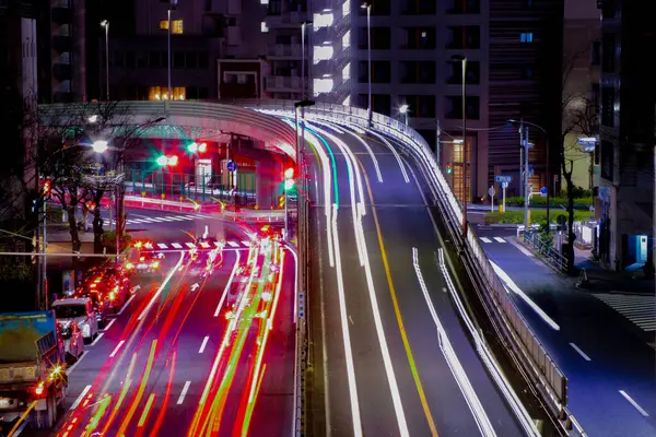 Noční Dopravní Zácpa Yamate Avenue Tokiu Kvalitní Fotka Meguro Okres — Stock fotografie