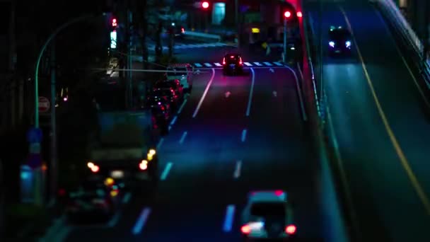 Periodo Notturno Ingorghi Stradali Yamate Avenue Tokyo Filmati Alta Qualità — Video Stock