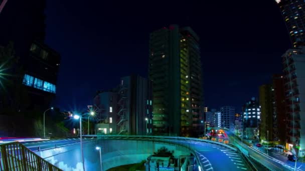 東京の山手通りでの渋滞の夜の経過 高品質4K映像 目黒区大橋東京都 2023都会のネオン街です 高品質4K映像 — ストック動画