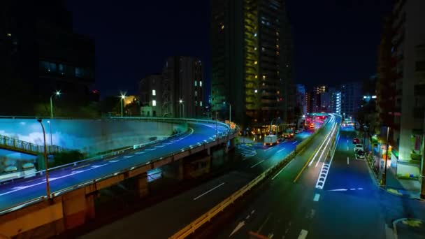 Noční Zácpa Yamate Avenue Tokiu Kvalitní Záběry Meguro Okres Ohashi — Stock video
