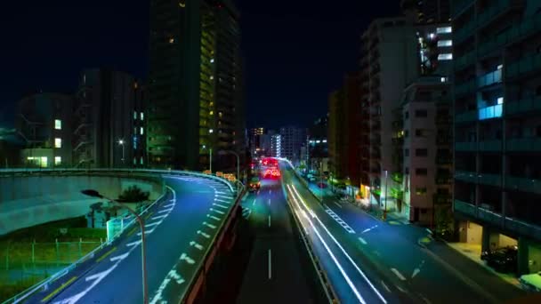 Noční Zácpa Yamate Avenue Tokiu Kvalitní Záběry Meguro Okres Ohashi — Stock video