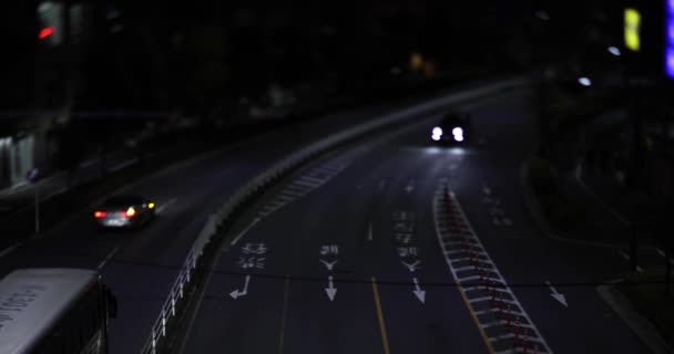 Noční Dopravní Zácpa Yamate Avenue Meguro Okres Ohashi Tokyo Japonsko — Stock video