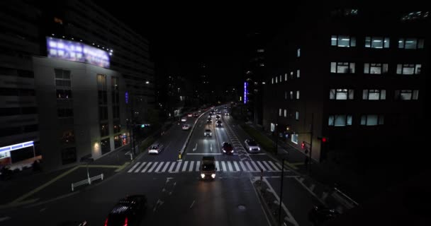 Een Nachtelijke File Yamate Avenue Meguro Wijk Ohashi Tokyo Japan — Stockvideo