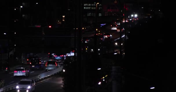 Embouteillage Nocturne Sur Yamate Avenue Meguro District Ohashi Tokyo Japon — Video