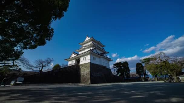 Ein Zeitraffer Der Wolke Der Odawara Burg Kanagawa Weitwinkel Hochwertiges — Stockvideo