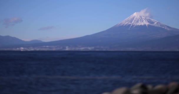 Shizuoka Nın Suruga Kıyısında Minyatür Bir Fuji Dağı Yüksek Kalite — Stok video
