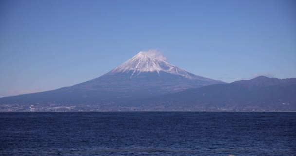 水冈素鲁加海岸附近的富士小姐高质量的4K镜头 Nmazu地区Heda Shizuoka日本01 2023 — 图库视频影像