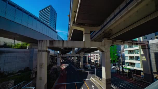 東京の街中での渋滞のタイムラプスワイドショット 高品質4K映像 目黒区東京都03 2023東京都内の中心部です — ストック動画