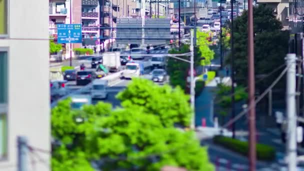 Časová Tíseň Dopravní Zácpy Městské Ulici Tokiu Kvalitní Záběry Meguro — Stock video