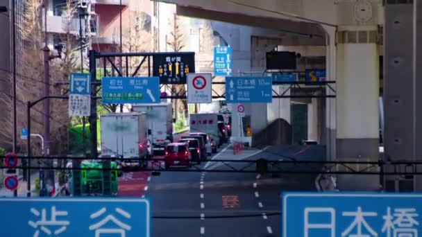 Een Tijdspanne Van Files Straat Tokio Hoge Kwaliteit Beeldmateriaal Meguro — Stockvideo