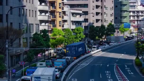 Uma Cronologia Engarrafamento Rua Cidade Tóquio Imagens Alta Qualidade Meguro — Vídeo de Stock
