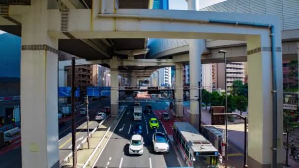 Timelapse Traffic Jam City Street Tokyo Wide Shot High Quality — Stock Video