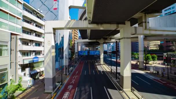 Timelapse Trafikstockning Stadens Gata Tokyo Bred Skott Högkvalitativ Film Meguro — Stockvideo