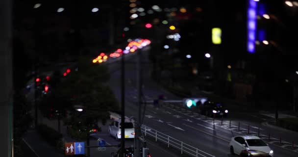 Noční Dopravní Zácpa Yamate Avenue Meguro Okres Ohashi Tokyo Japonsko — Stock video