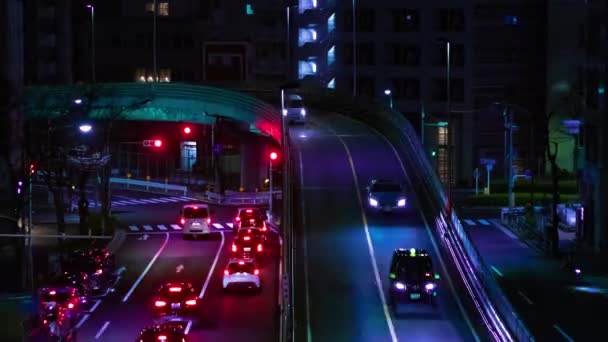 Une Nuit Embouteillage Sur Avenue Yamate Tokyo Images Haute Qualité — Video