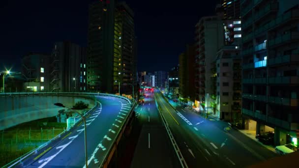 Ночная Пробка Ямате Авеню Токио Высококачественные Кадры Мэгуро Район Охаси — стоковое видео