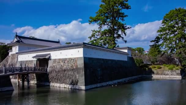 Sebuah Tilapse Awan Gerbang Istana Odawara Kanagawa Rekaman Berkualitas Tinggi — Stok Video