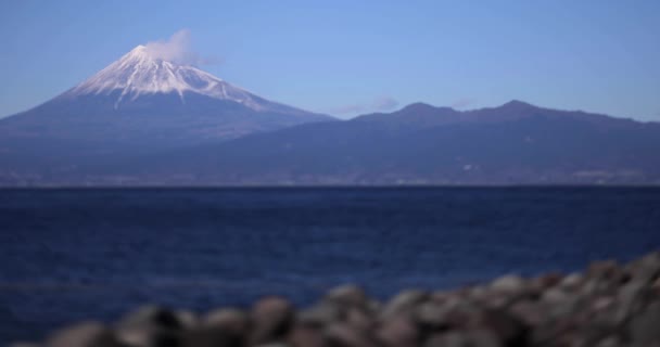 Miniature Mont Fuji Près Côte Suruga Shizuoka Tiltshift Images Haute — Video