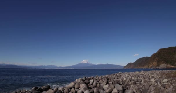 Fuji Pobliżu Wybrzeża Suruga Shizuoka Szeroki Strzał Wysokiej Jakości Materiał — Wideo stockowe