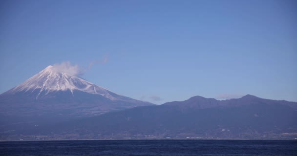 Fuji Bij Suruga Kust Shizuoka Hoge Kwaliteit Beeldmateriaal Numazu District — Stockvideo