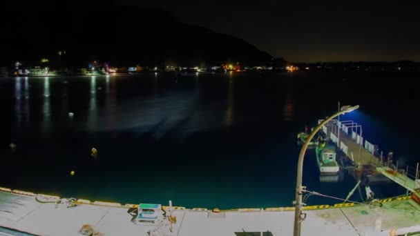 静岡魚眼撮影では 国側の港の夜明けのタイムラプス 高品質4K映像 沼津地区 ヘダ静岡ジャパン01 2023ヘダ港と呼ばれています — ストック動画