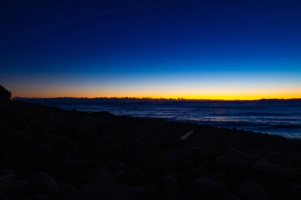Eine Sonnenuntergangsaufnahme Der Küste Heda Shizuoka Weitwinkelaufnahme Hochwertiges Foto Numazu — Stockfoto