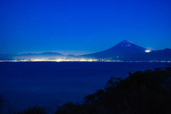 Świt Krajobraz Fuji Pobli Suruga Brzeg Shizuoka Wysokiej Jakości Zdjęcie — Zdjęcie stockowe