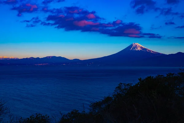 Paisaje Del Amanecer Del Monte Fuji Cerca Costa Suruga Shizuoka —  Fotos de Stock