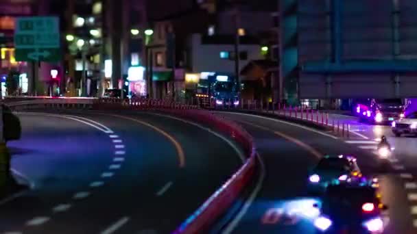 Night Timelapse Traffic Jam City Street Tokyo High Quality Footage — Stock Video