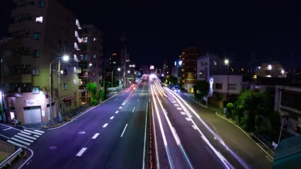 Ein Nächtlicher Stau Auf Der Stadtstraße Tokio Hochwertiges Filmmaterial Setagaya — Stockvideo