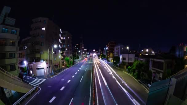 Noční Doba Dopravní Zácpy Městské Ulici Tokiu Kvalitní Záběry Okres — Stock video